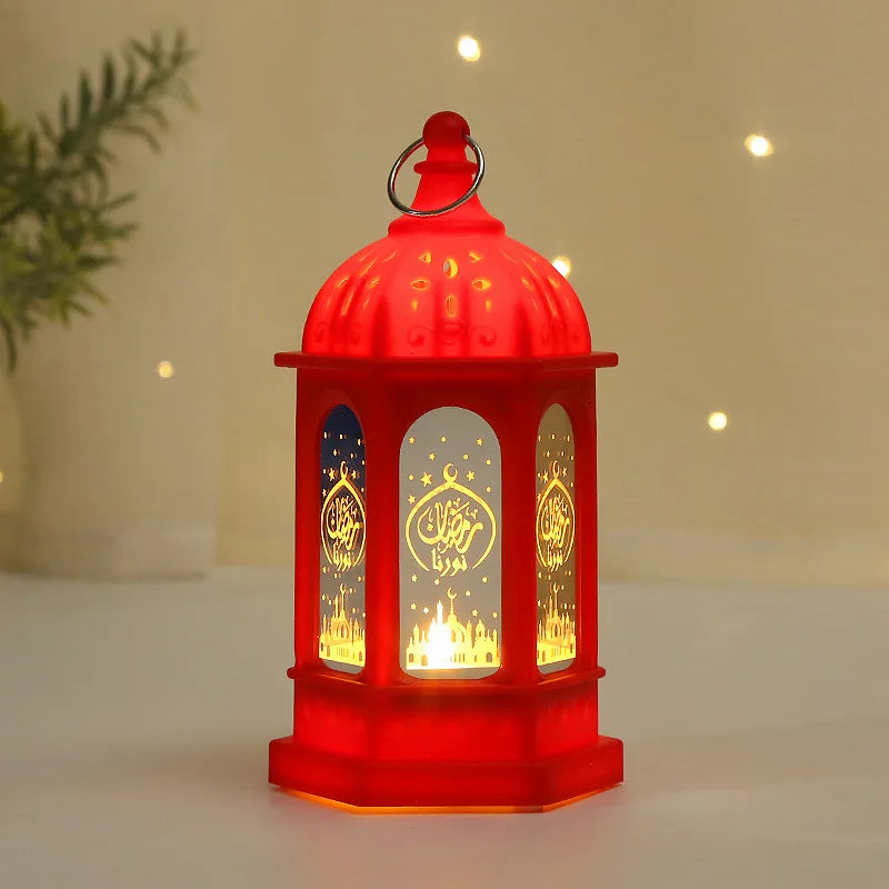 LED Ramadan Lantern Decoration – Steel Cylinder Night Light for Eid & Islamic Home Decor | 5 Colors