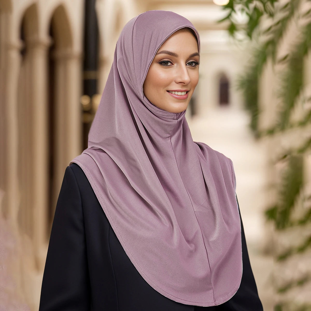 Instant Hijab with Neck Coverage – Solid Color
