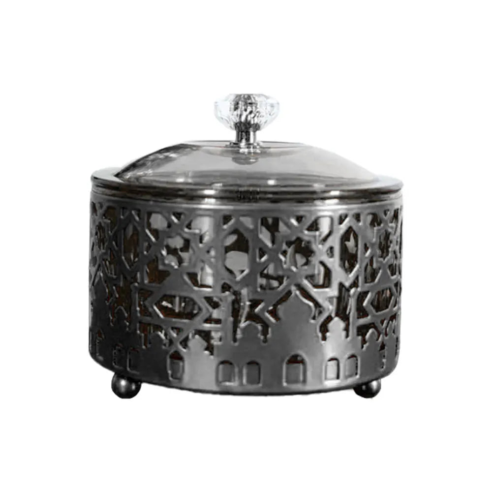 Ramadan & Eid Metal Candy Serving Tray with Decorative Lid