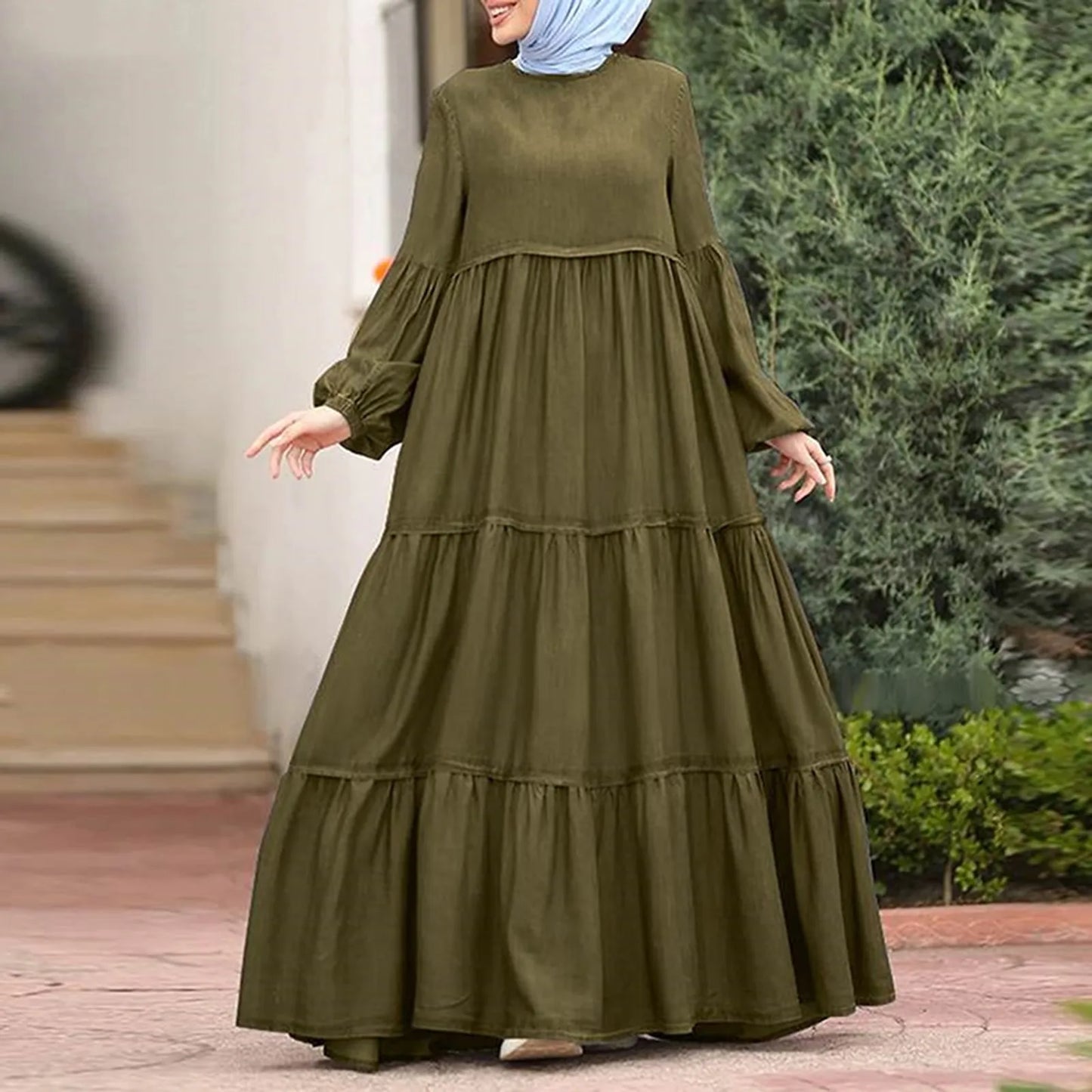 Bat Sleeve Abaya - Loose Fit Round Neck Dress