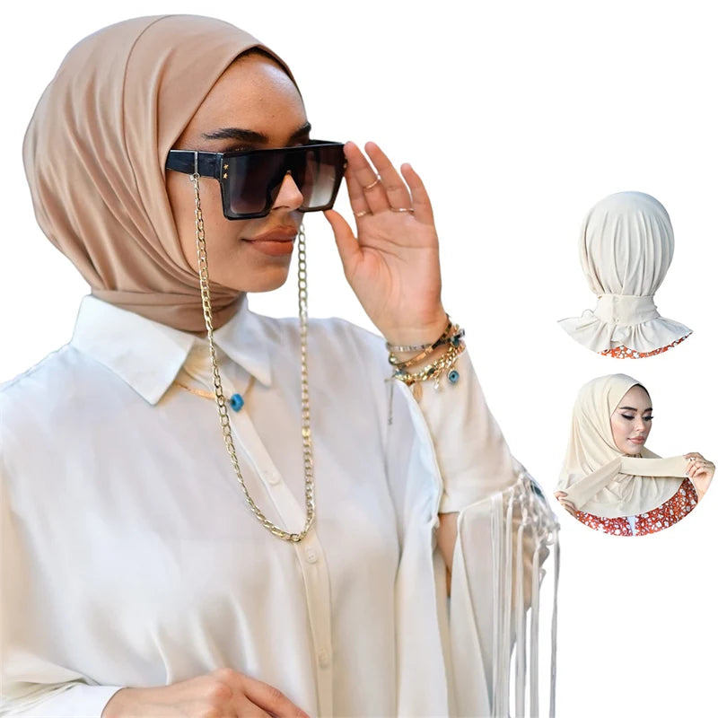 Modal Cotton Hijab Underscarf - Solid Color Turban Cap
