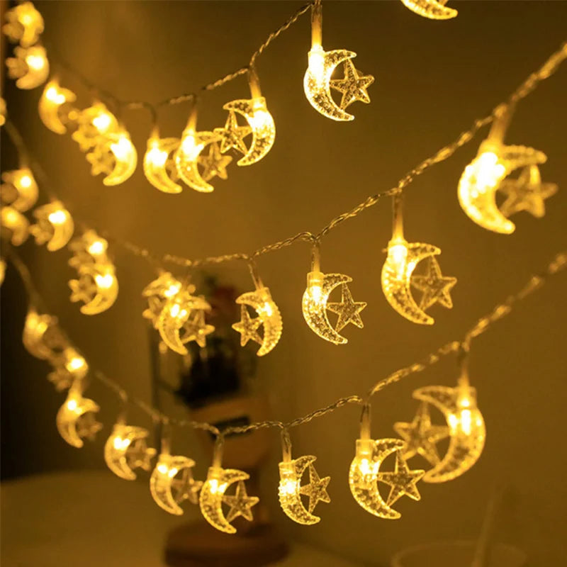 Ramadan LED Birch Tree Light – Star & Moon String Lights, 1.5m 10 LED