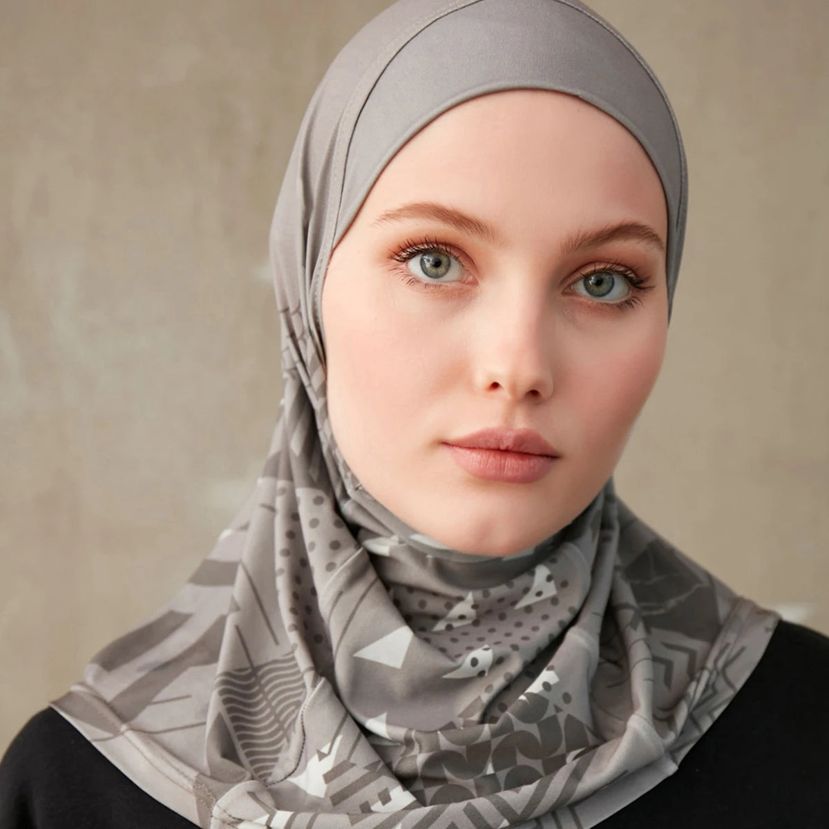 Geometric Print Inner Hijab – Stretch Instant Turban