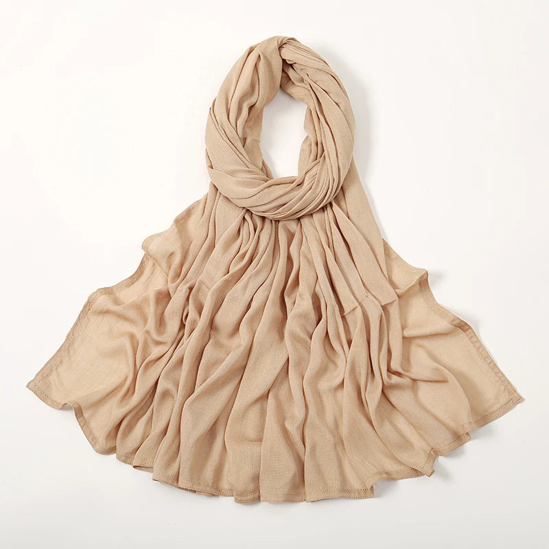 Women's Plain Modal Hijab Scarf – Lightweight Everyday Headscarf
