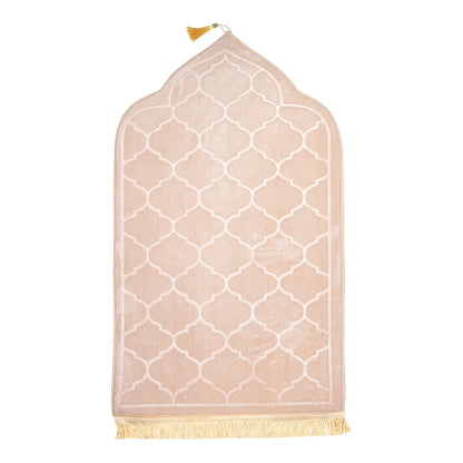 Soft Flannel Muslim Prayer Mat – Non-Slip Embossed Rug for Travel & Daily Prayer | 5 Colors