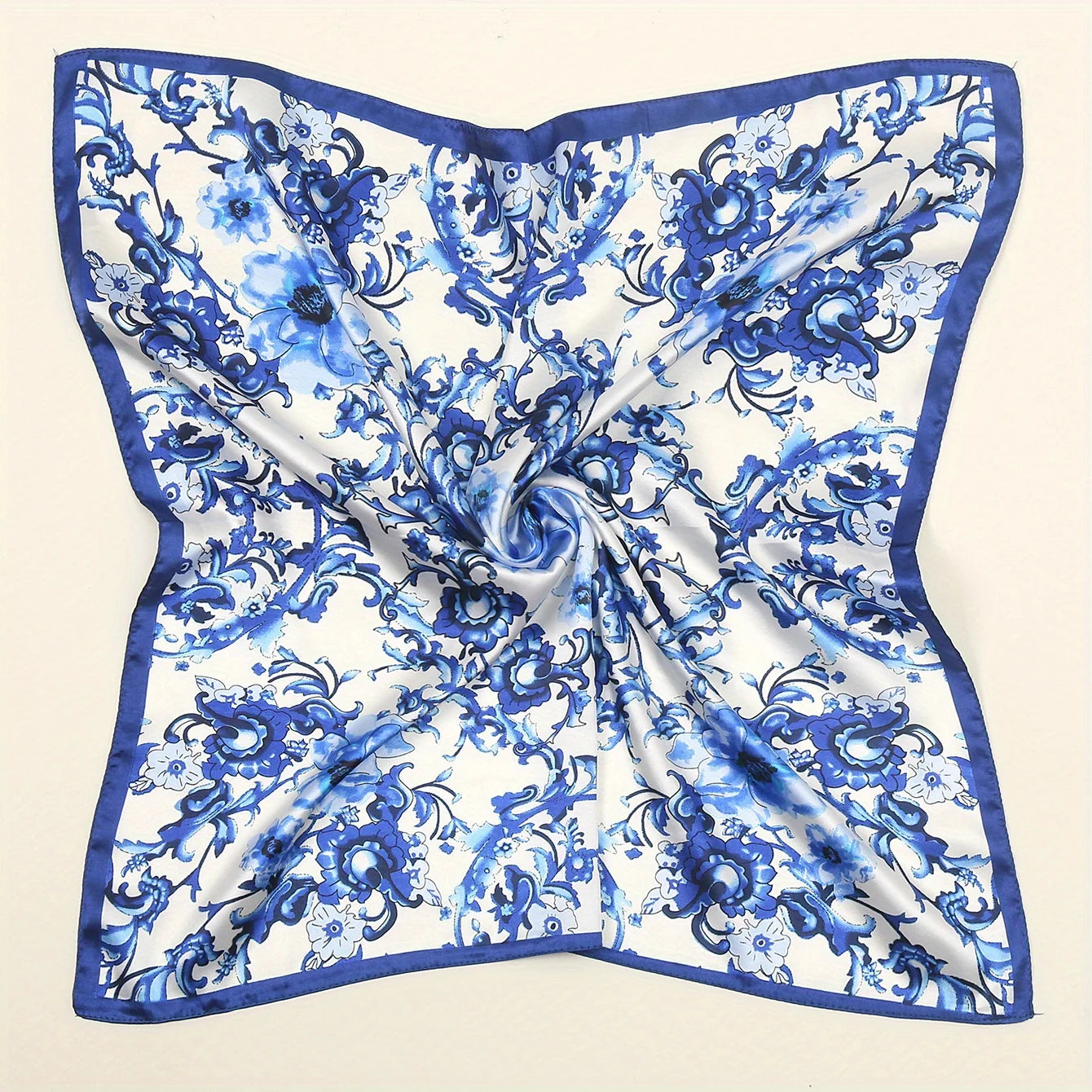 Printed Satin-Feel Square Scarf – Silk-Look Hijab, Turban & Head Wrap for Women | Multiple Sizes & Prints