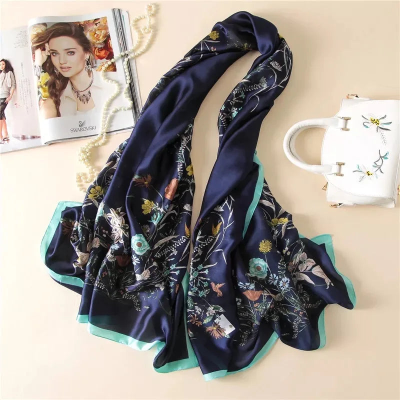 Printed Polyester Hijab Scarf & Shawl - 180x90cm Women's Wrap