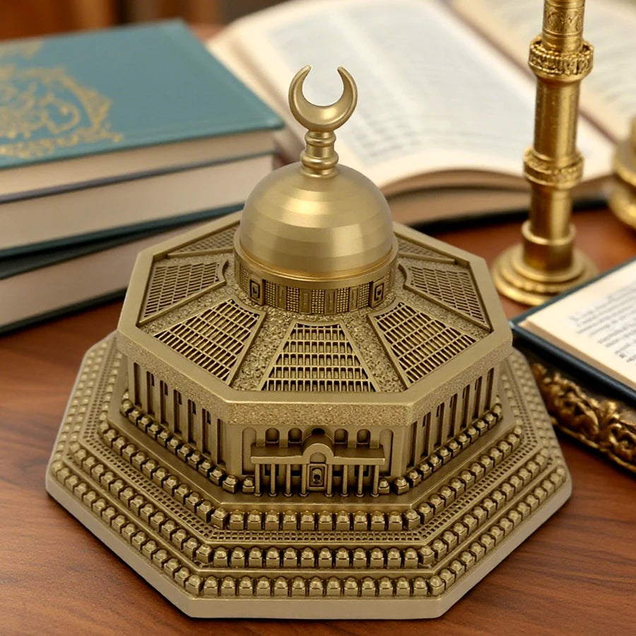 Gold-Plated Dome of the Rock Replica – Islamic Table Decor Ornament