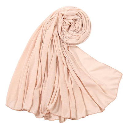 Women's Plain Cotton Jersey Hijab Scarf – Long Soft Shawl, 39 Colors
