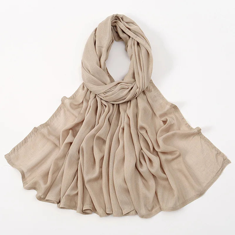 Soft Cotton Hijab for Women | Elegant Muslim Headscarf | 44 Colors | 190×85cm