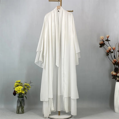 Women's Chiffon Open Abaya – Lightweight Modest Robe with Sash