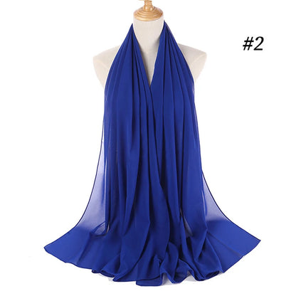 Bubble Chiffon Hijab Scarf for Women | Solid Color Veil & Wrap | 61 Colors