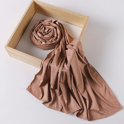Ribbed Jersey Hijab - Soft Plain Scarf 70x175cm