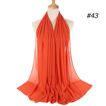 Bubble Chiffon Hijab Scarf for Women | Solid Color Veil & Wrap | 61 Colors