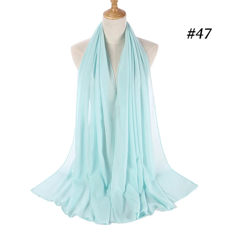 Bubble Chiffon Hijab Scarf for Women | Solid Color Veil & Wrap | 61 Colors