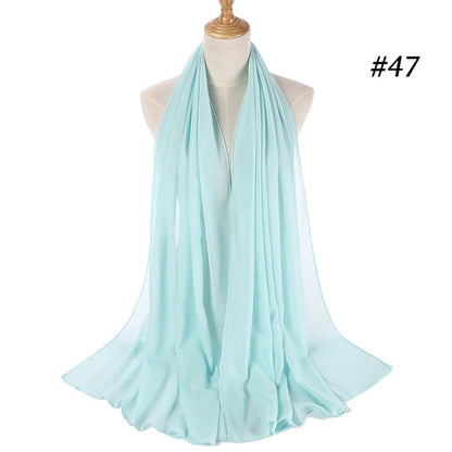 Bubble Chiffon Hijab Scarf for Women | Solid Color Veil & Wrap | 61 Colors