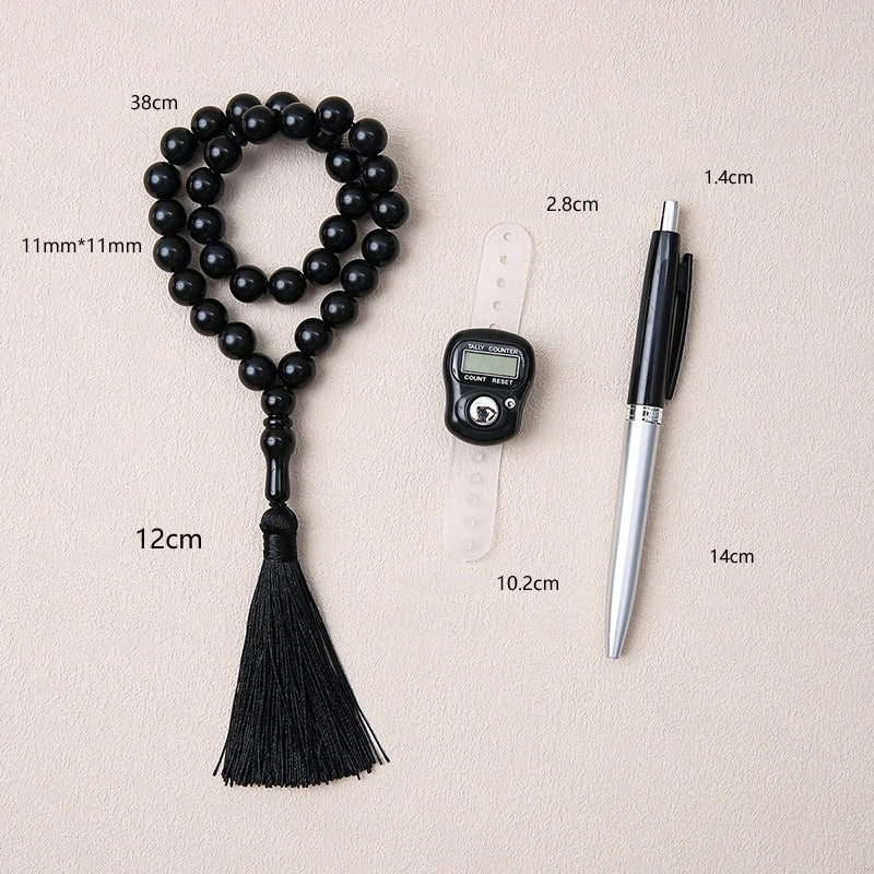 33 Prayer Beads Tasbih – 3-Piece Misbaha Set for Men & Women (4 Colors)