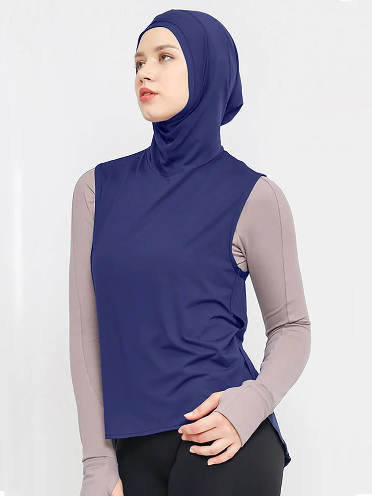 Women's Sporty Vest-Style Inner Hijab – Knitted Nylon Instant Turban