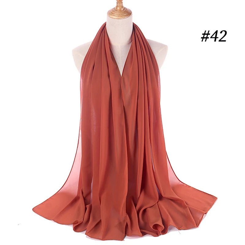 Bubble Chiffon Hijab Scarf for Women | Solid Color Veil & Wrap | 61 Colors