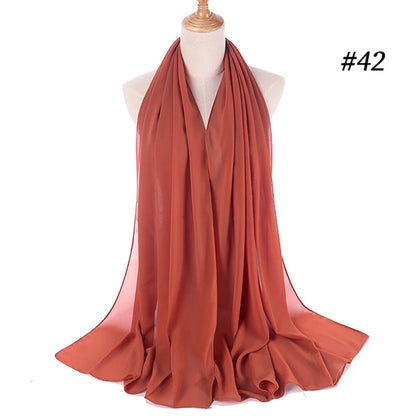 Bubble Chiffon Hijab Scarf for Women | Solid Color Veil & Wrap | 61 Colors