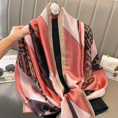 Printed Polyester Hijab Scarf & Shawl - 180x90cm Women's Wrap