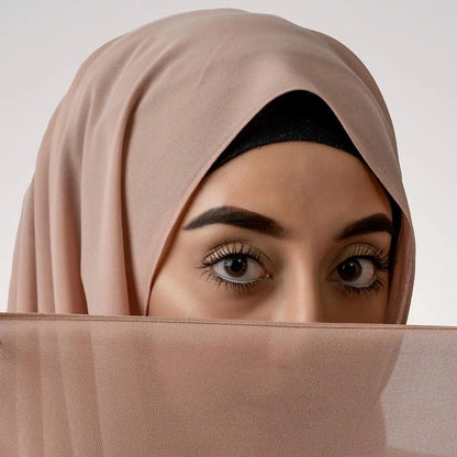 Solid Chiffon Hijab Scarf & Shawl for Women | Ready-to-Wear Muslim Headscarf | 65 Colors