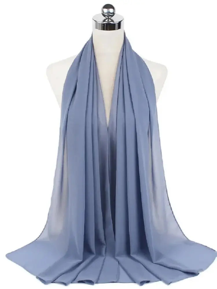 Solid Chiffon Hijab Scarf & Shawl for Women | Ready-to-Wear Muslim Headscarf | 65 Colors