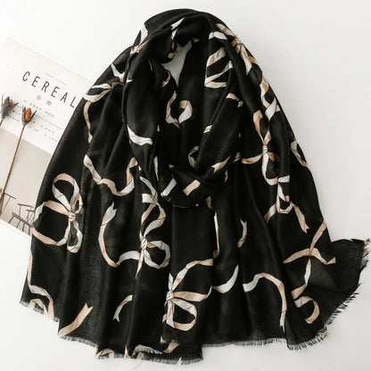 Printed Tassel Hijab Scarf & Shawl for Women | 88×180cm Bohemian Wrap | 60 Designs