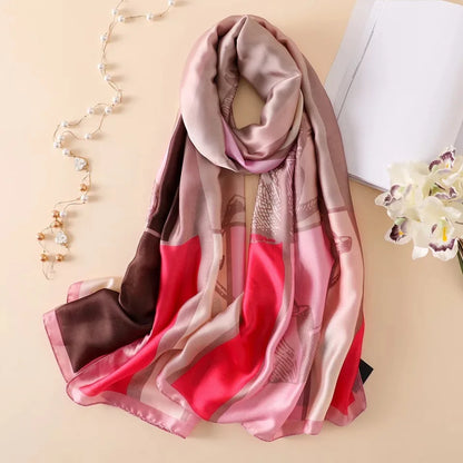 Printed Polyester Hijab Scarf & Shawl - 180x90cm Women's Wrap
