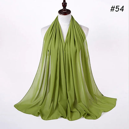 Bubble Chiffon Hijab Scarf for Women | Solid Color Veil & Wrap | 61 Colors