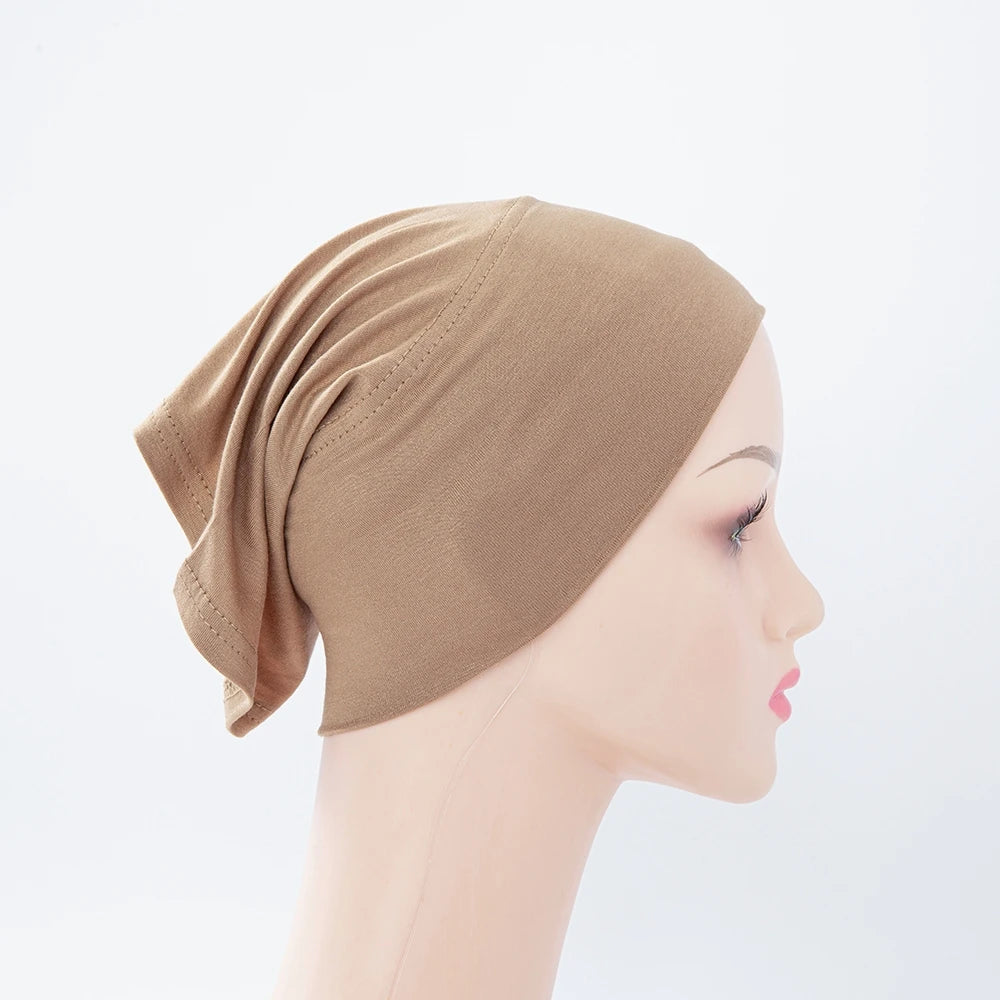 Bamboo Jersey Inner Hijab Tube Cap – Soft Stretch Muslim Underscarf Bonnet | 57 Colors