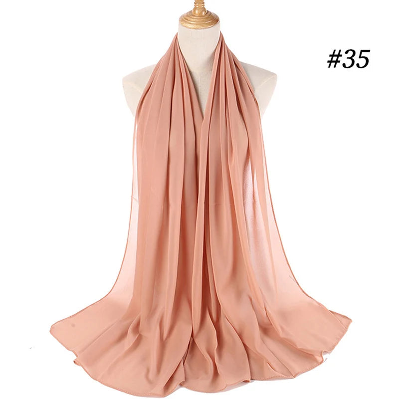 Bubble Chiffon Hijab Scarf for Women | Solid Color Veil & Wrap | 61 Colors