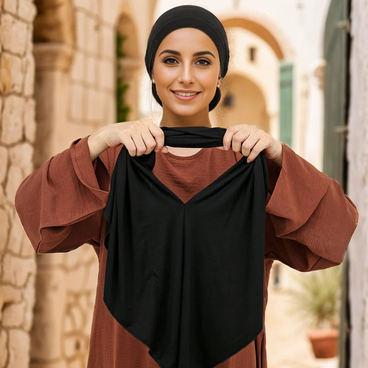 Women's Loop Instant Hijab – Stretch Jersey Cotton Triangle Scarf