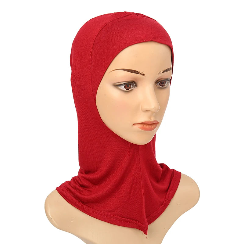 Women's Full-Cover Ninja Underscarf Bonnet – High-Stretch Cotton Jersey, 28 Colors