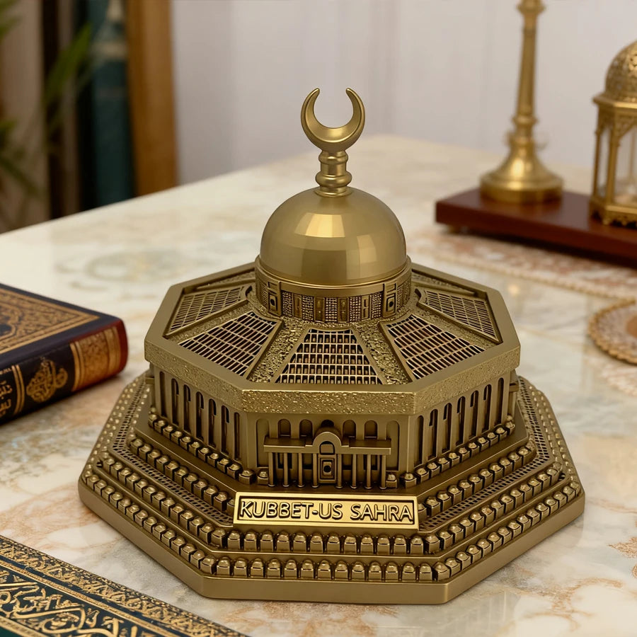 Gold-Plated Dome of the Rock Replica – Islamic Table Decor Ornament