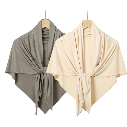Jersey Triangle Hijab Scarf – Soft Solid Color Shawl & Head Wrap (Single & 2-Piece Sets)