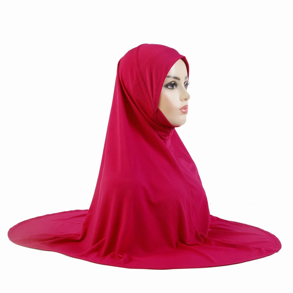 Women's Amira Pull-On Hijab with Chin Part – XL Jersey Inner Scarf