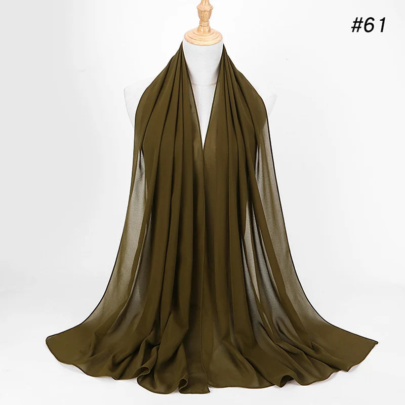 Bubble Chiffon Hijab Scarf for Women | Solid Color Veil & Wrap | 61 Colors