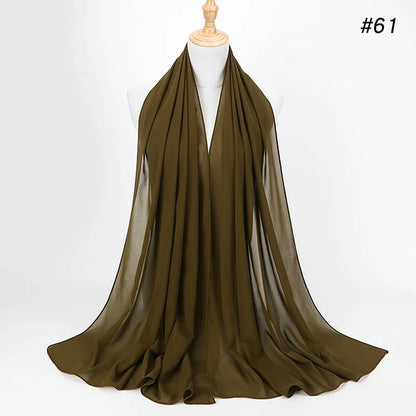 Bubble Chiffon Hijab Scarf for Women | Solid Color Veil & Wrap | 61 Colors