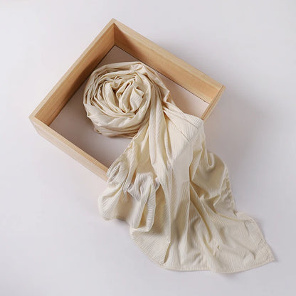 Ribbed Jersey Hijab - Soft Plain Scarf 70x175cm