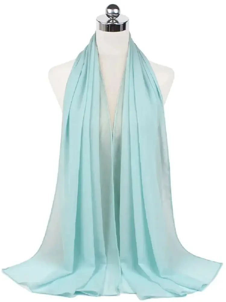 Solid Chiffon Hijab Scarf & Shawl for Women | Ready-to-Wear Muslim Headscarf | 65 Colors