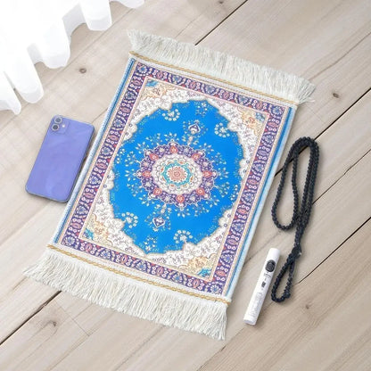 Portable Prayer Rug Set with Prayer Beads - 30x40cm