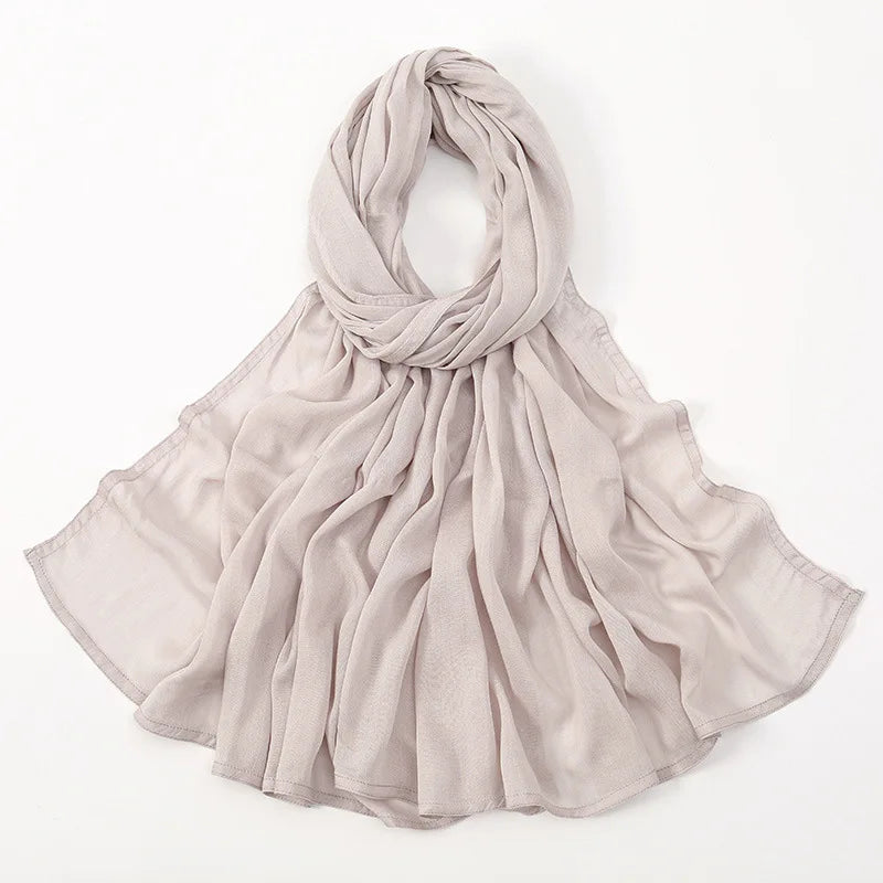 Soft Cotton Hijab for Women | Elegant Muslim Headscarf | 44 Colors | 190×85cm