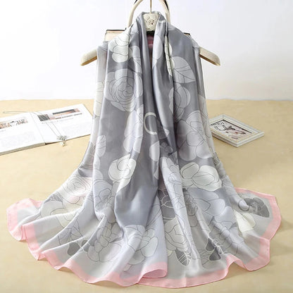Printed Polyester Hijab Scarf & Shawl - 180x90cm Women's Wrap