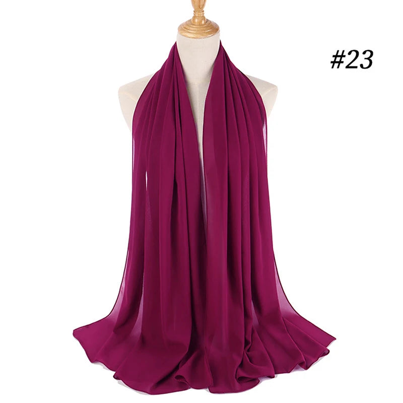 Bubble Chiffon Hijab Scarf for Women | Solid Color Veil & Wrap | 61 Colors