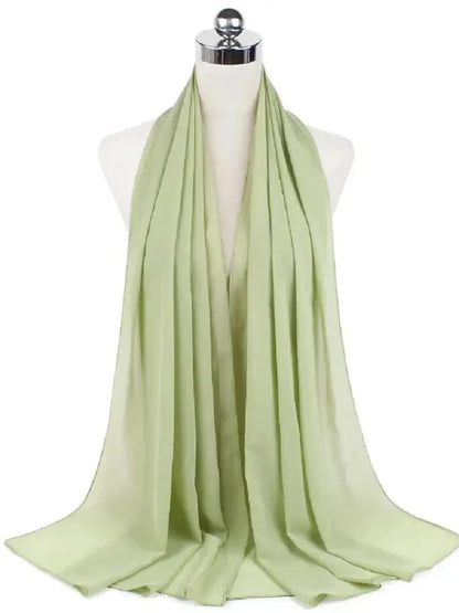Solid Chiffon Hijab Scarf & Shawl for Women | Ready-to-Wear Muslim Headscarf | 65 Colors