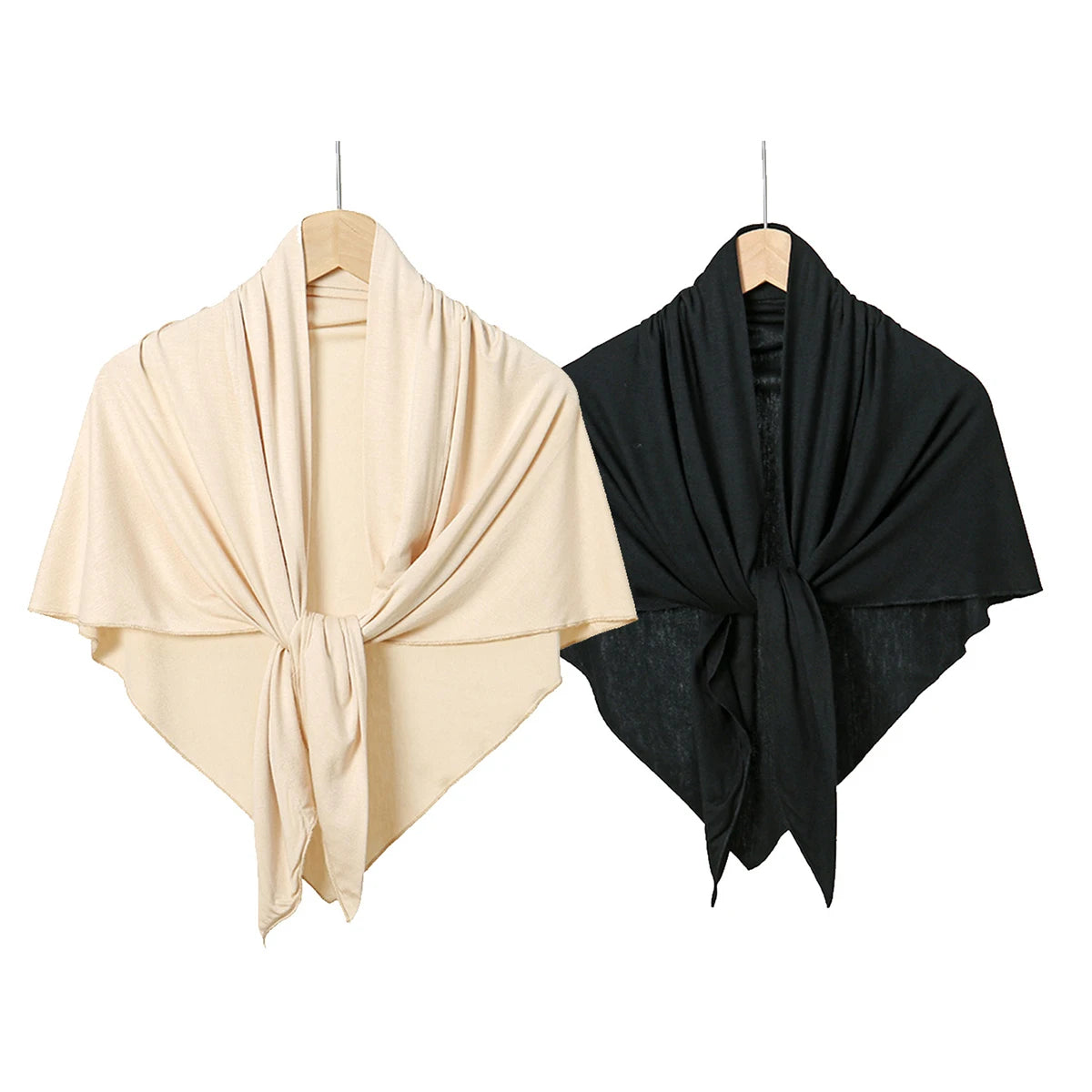 Jersey Triangle Hijab Scarf – Soft Solid Color Shawl & Head Wrap (Single & 2-Piece Sets)