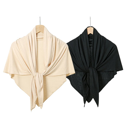 Jersey Triangle Hijab Scarf – Soft Solid Color Shawl & Head Wrap (Single & 2-Piece Sets)