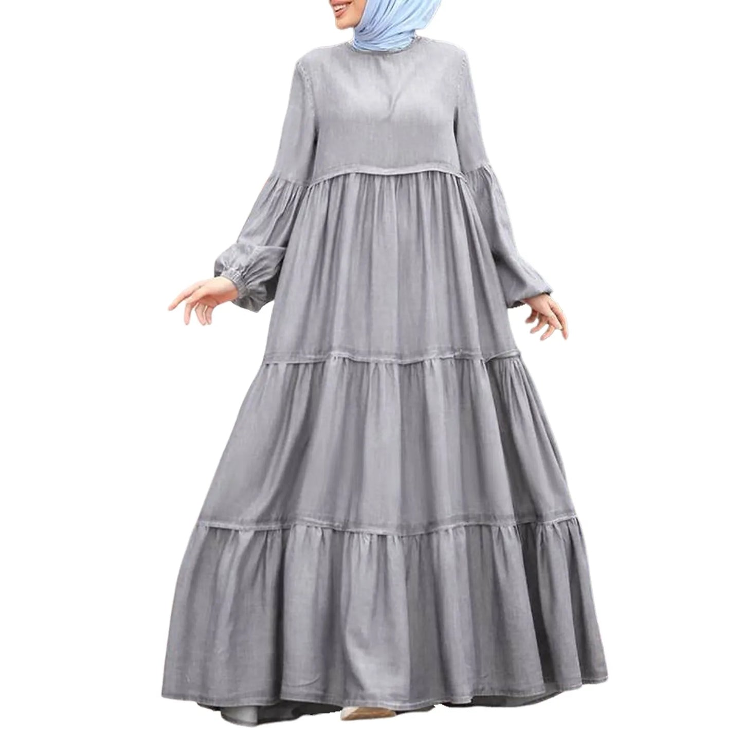 Bat Sleeve Abaya - Loose Fit Round Neck Dress