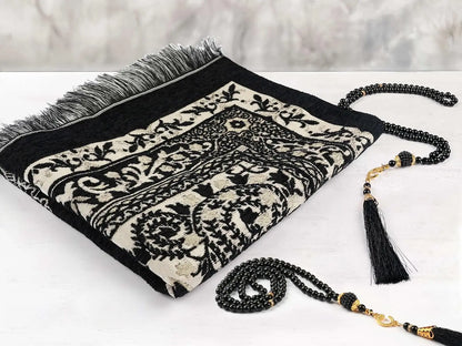 Soft Islamic Prayer Mat – Geometric Pattern Prayer Rug | Machine Washable | Eid Gift
